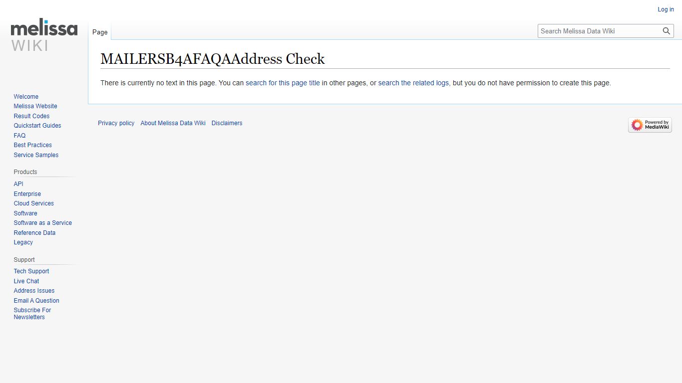 MAILERS+4:FAQ:Address Check - Melissa Wiki
